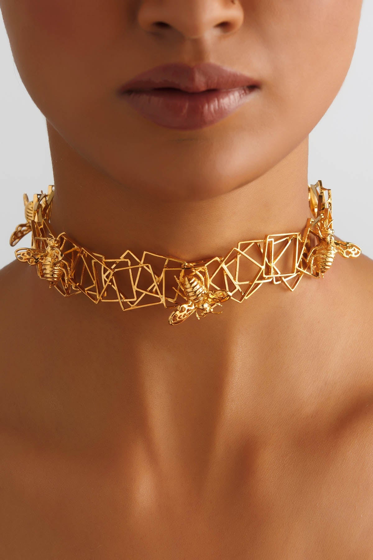 Buy RUHHEITE Gold Plated Choker Necklace For Women by Esme Available Online at ScrollnShops